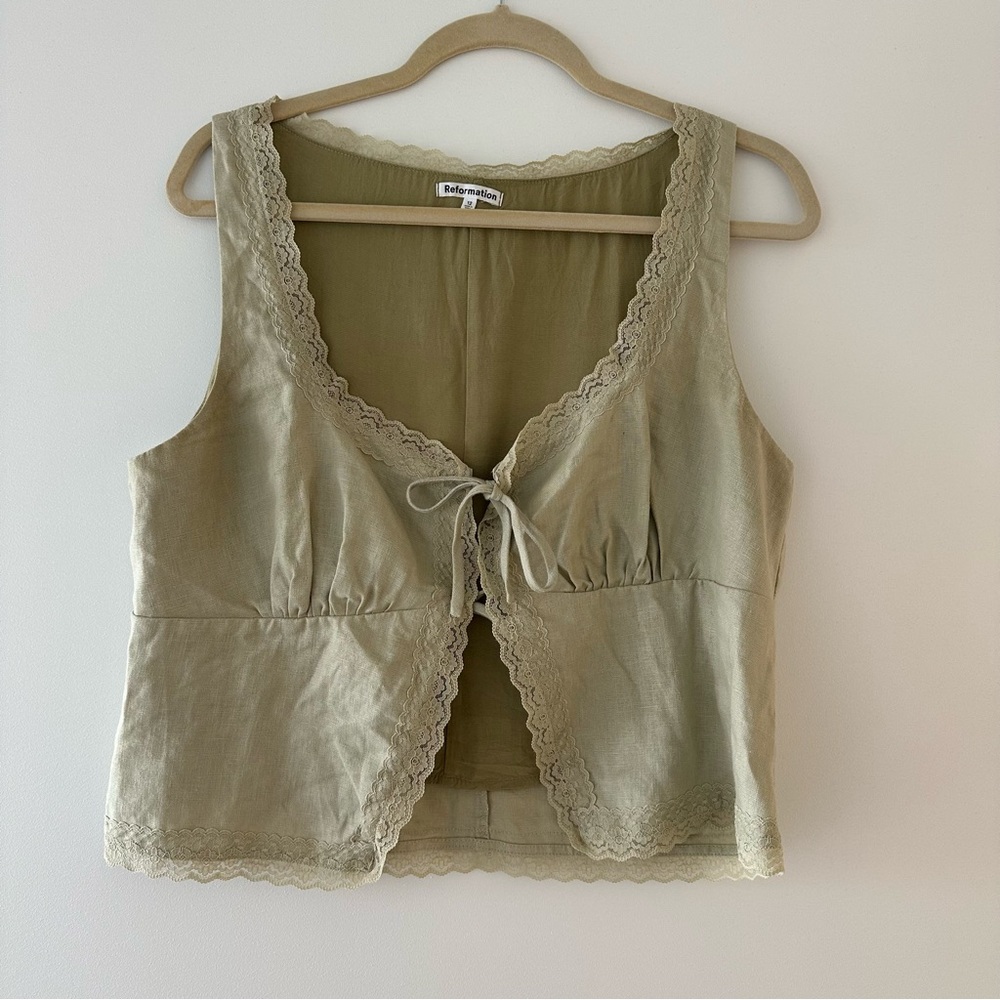 Reformation Rosalie Linen Top - Picture 2 of 7